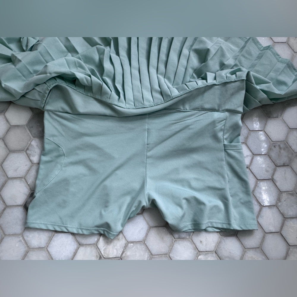 BCG High Rise Pleated Athletic Skort Mint Green Active Tennis Golf Skirt NWT - Picture 4 of 6